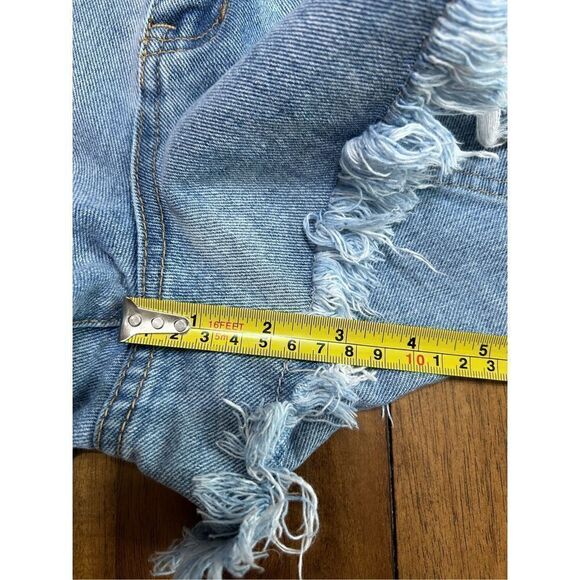 Womens Denim Cutoff Distressed Shorts High Rise Size 29 - Picture 8 of 8